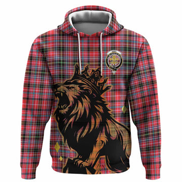 Udny Tartan Family Crest Hoodie Crowned Lion Roaring