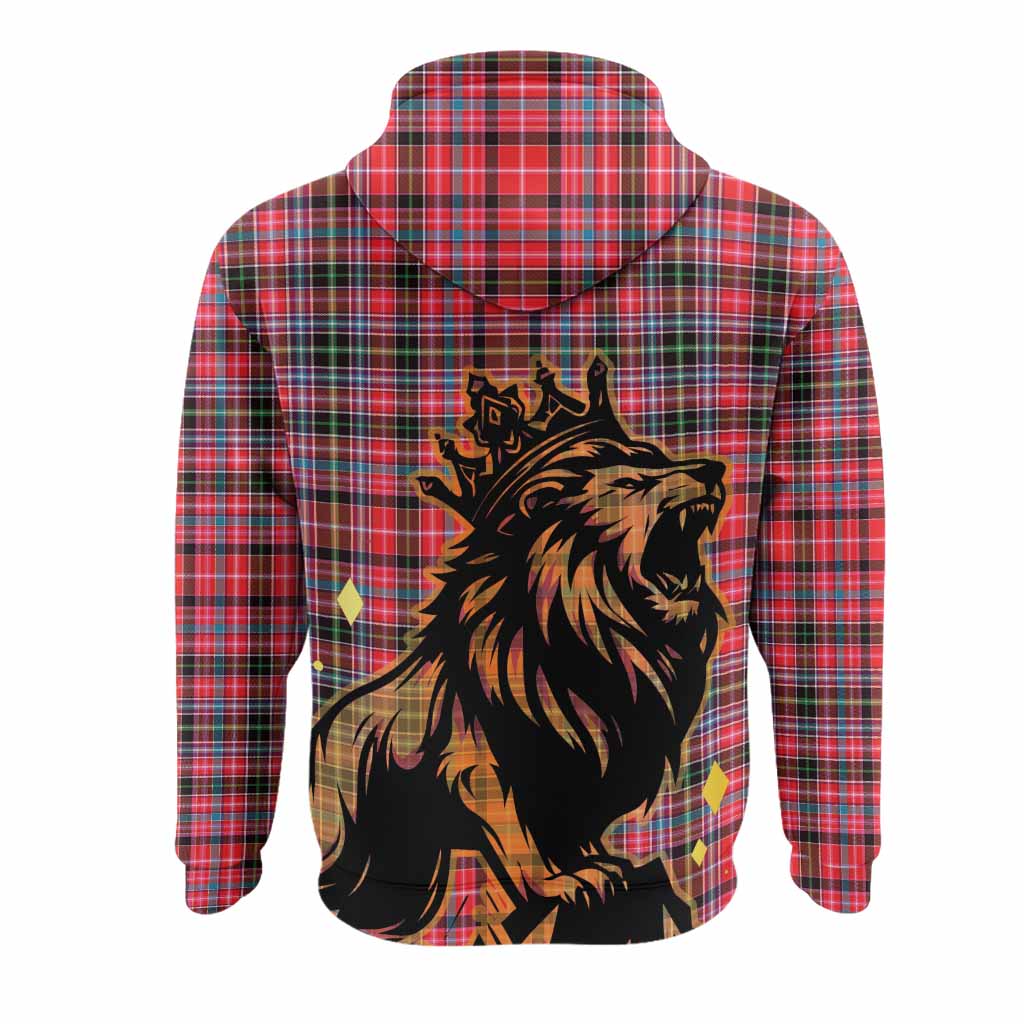 Udny Tartan Family Crest Hoodie Crowned Lion Roaring