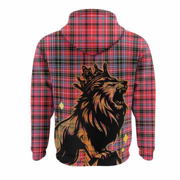 Udny Tartan Family Crest Hoodie Crowned Lion Roaring