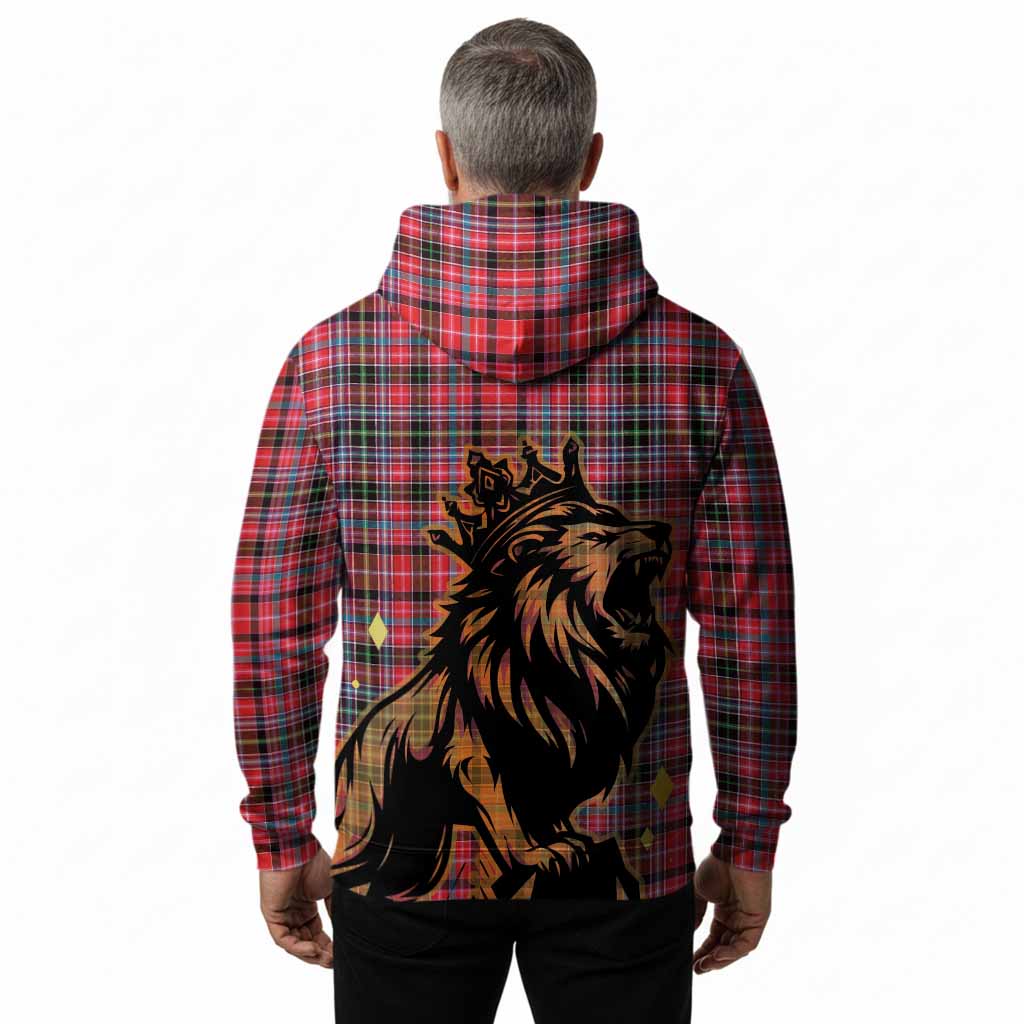 Udny Tartan Family Crest Hoodie Crowned Lion Roaring