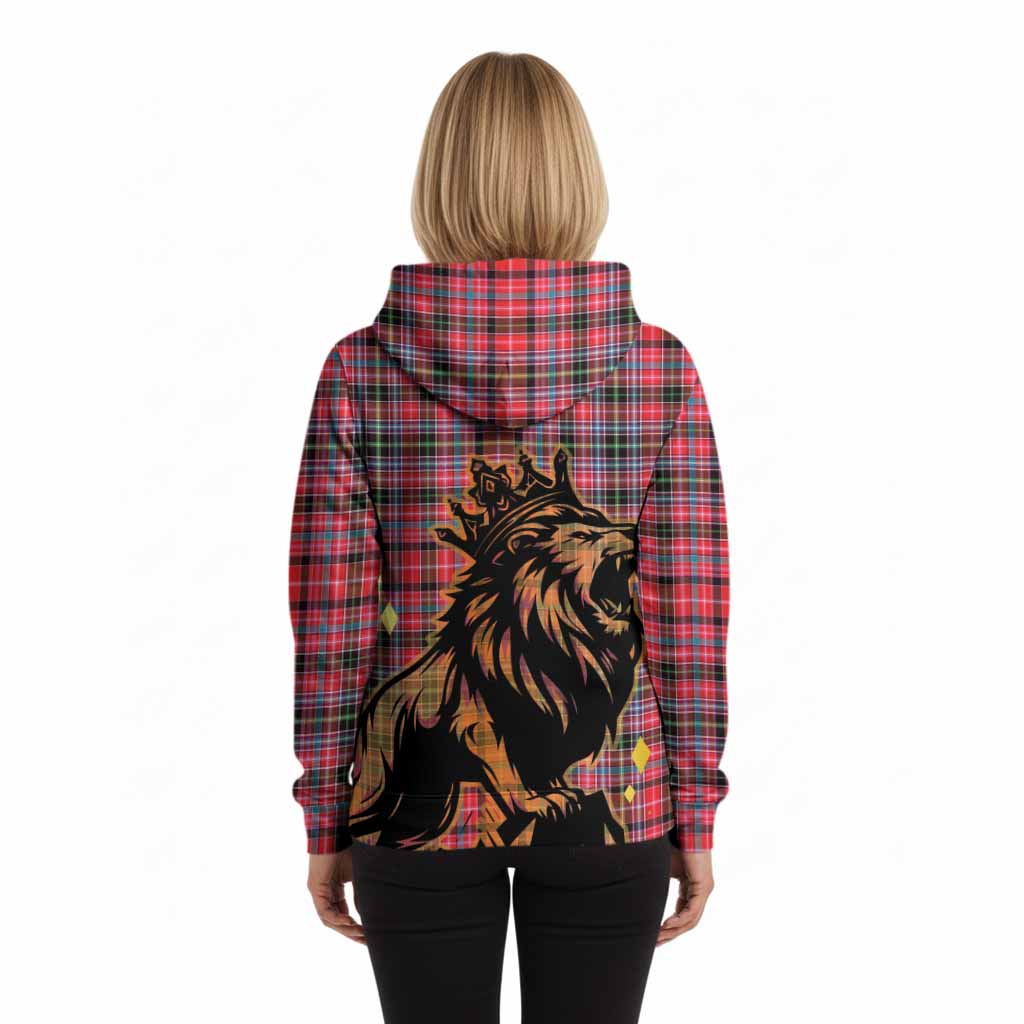 Udny Tartan Family Crest Hoodie Crowned Lion Roaring
