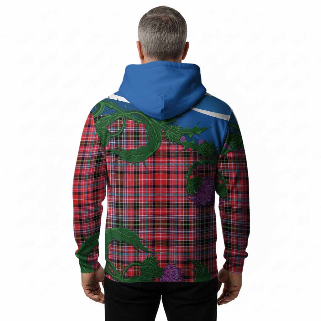 Udny Tartan Family Crest Hoodie Thistle in Minimalism