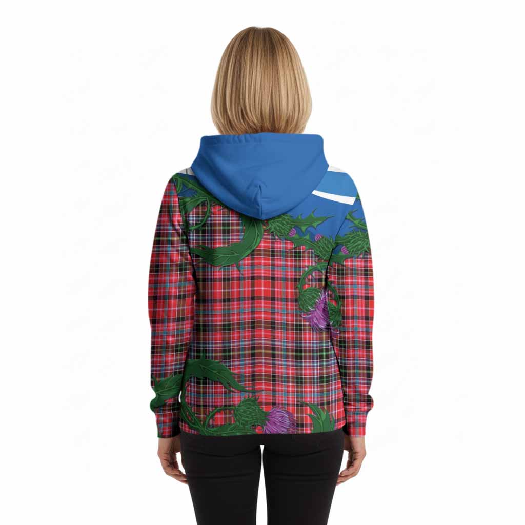 Udny Tartan Family Crest Hoodie Thistle in Minimalism