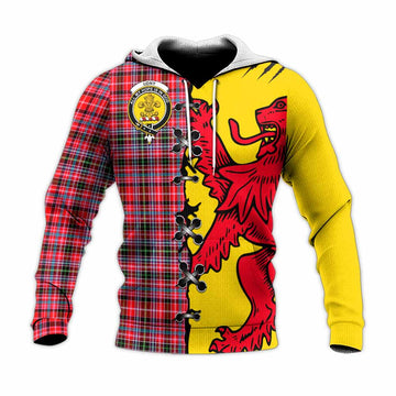 Udny Tartan Family Crest Knitted Hoodie Lion Rampant Honor - Tartan Vibes Clothing