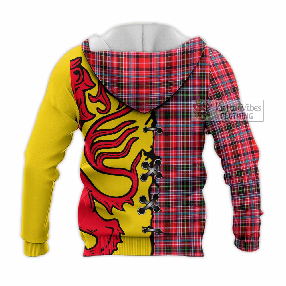 Udny Tartan Family Crest Knitted Hoodie Lion Rampant Honor - Tartan Vibes Clothing