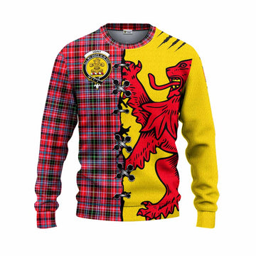 Udny Tartan Family Crest Knitted Sweater Lion Rampant Honor - Tartan Vibes Clothing