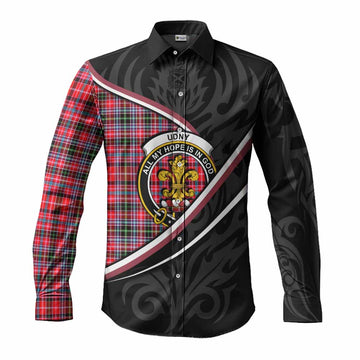 Udny Tartan Family Crest Long Sleeve Button Shirts Celtic Scottish Thistle Floral - Tartan Vibes Clothing