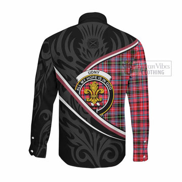 Udny Tartan Family Crest Long Sleeve Button Shirts Celtic Scottish Thistle Floral - Tartan Vibes Clothing