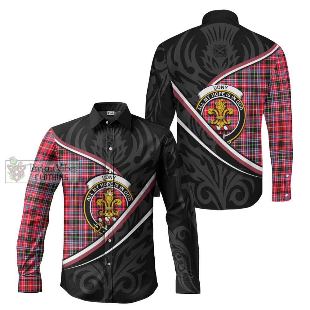 Udny Tartan Family Crest Long Sleeve Button Shirts Celtic Scottish Thistle Floral - Tartan Vibes Clothing
