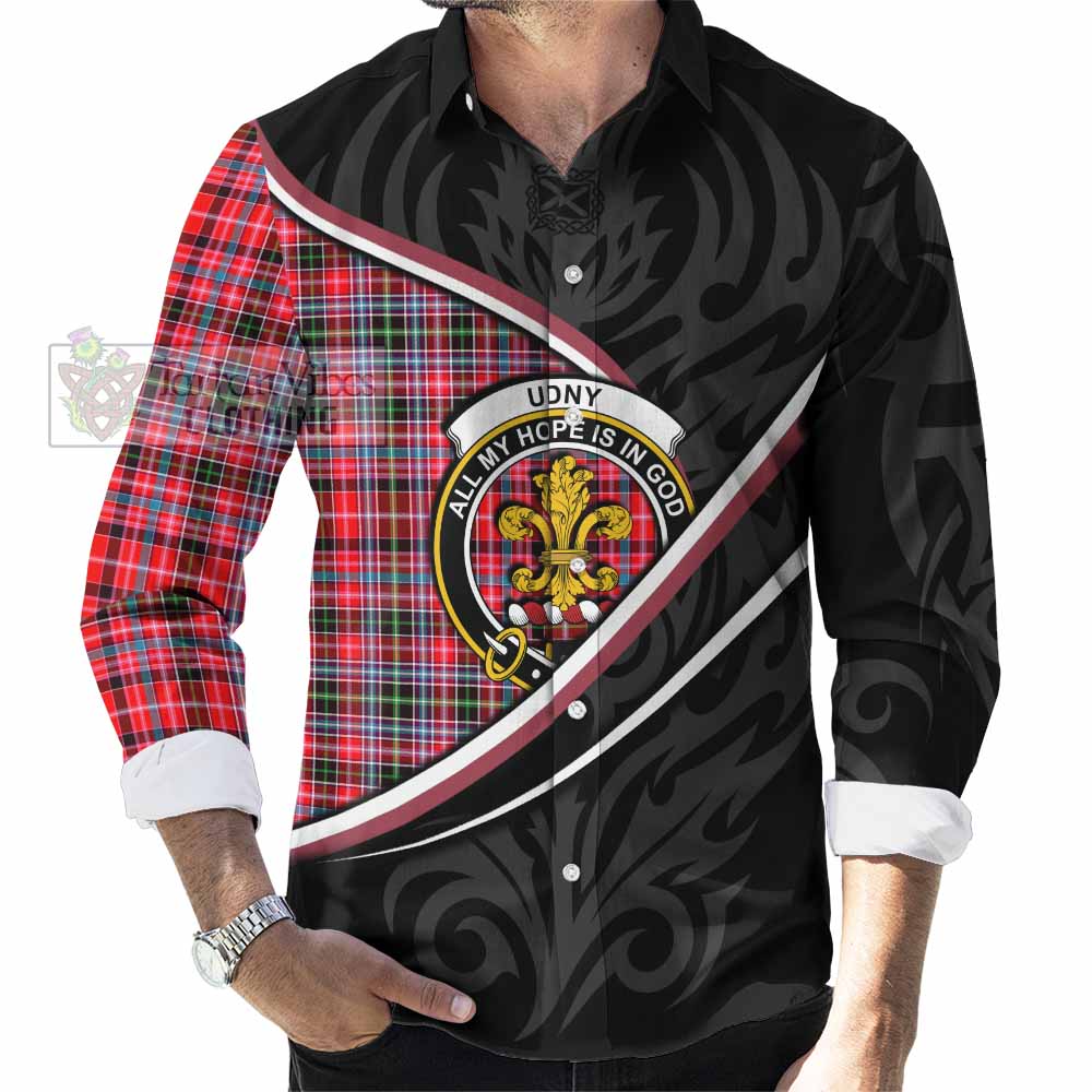Udny Tartan Family Crest Long Sleeve Button Shirts Celtic Scottish Thistle Floral - Tartan Vibes Clothing