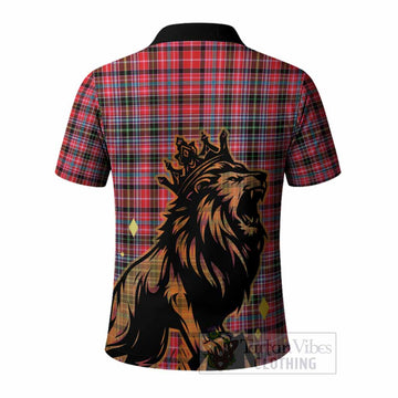 Udny Tartan Family Crest Polo Shirt Crowned Lion Roaring