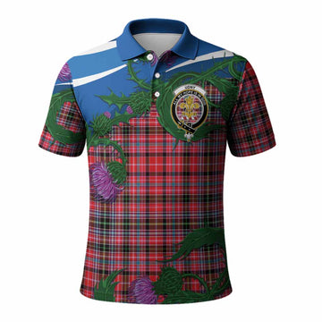 Udny Tartan Family Crest Polo Shirt Thistle in Minimalism
