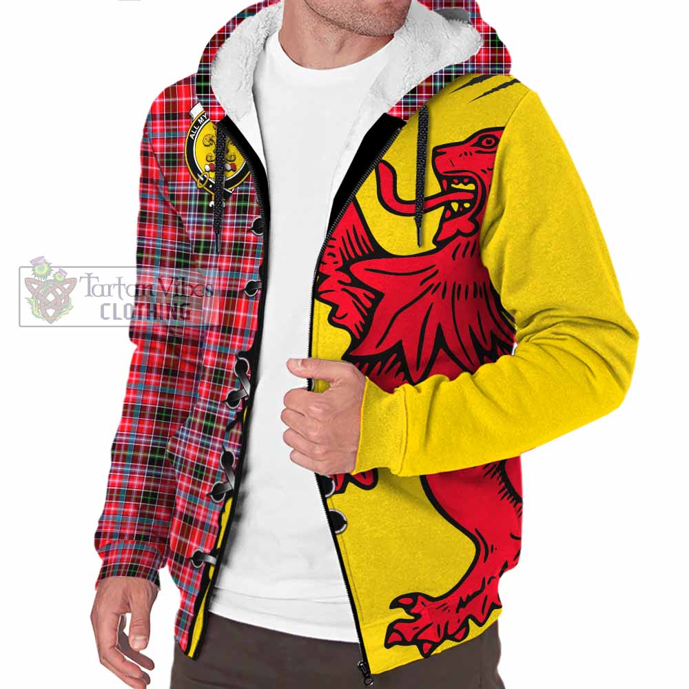 Udny Tartan Family Crest Sherpa Hoodie Lion Rampant Honor - Tartan Vibes Clothing