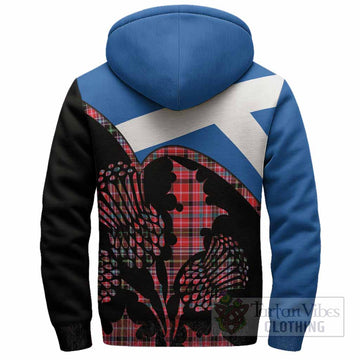 Udny Tartan Family Crest Sherpa Hoodie Scotland Thistle Floral Flag Style