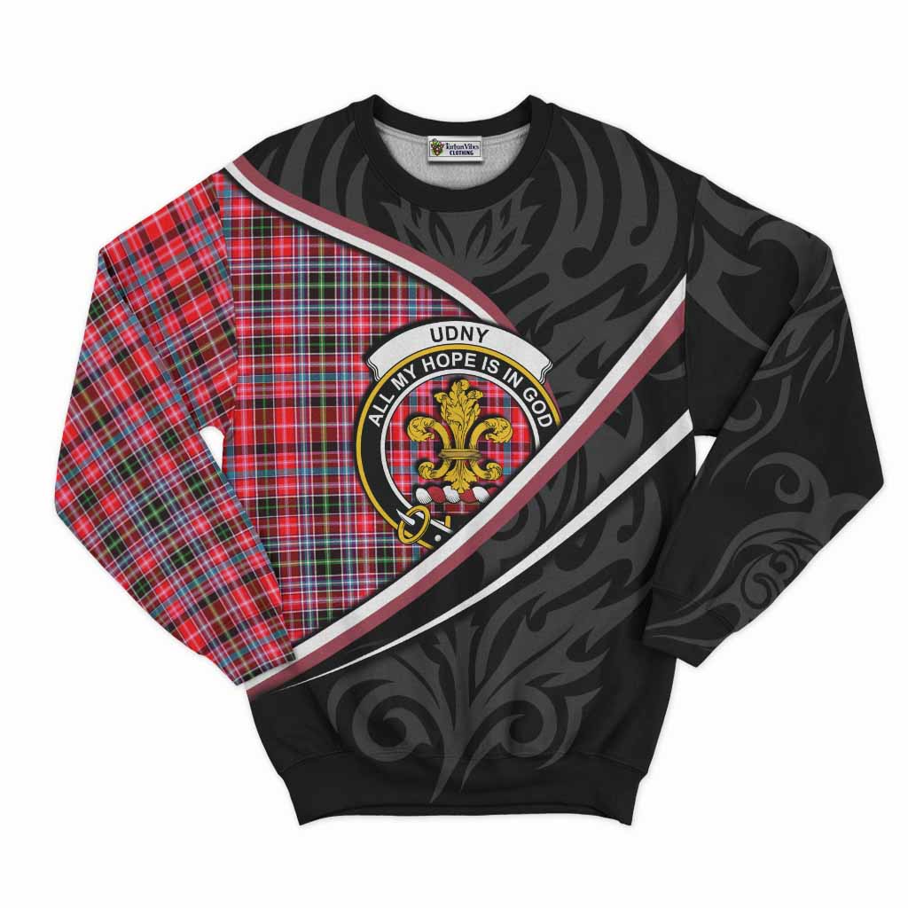 Udny Tartan Family Crest Sweatshirt Celtic Scottish Thistle Floral - Tartan Vibes Clothing