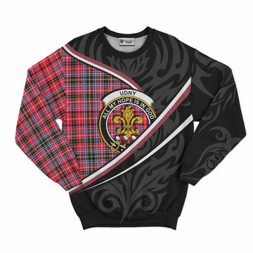 Udny Tartan Family Crest Sweatshirt Celtic Scottish Thistle Floral - Tartan Vibes Clothing