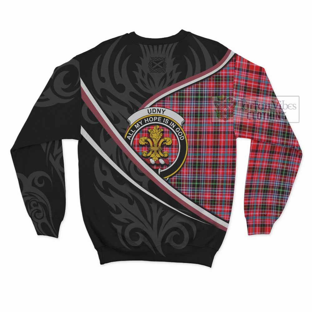 Udny Tartan Family Crest Sweatshirt Celtic Scottish Thistle Floral - Tartan Vibes Clothing