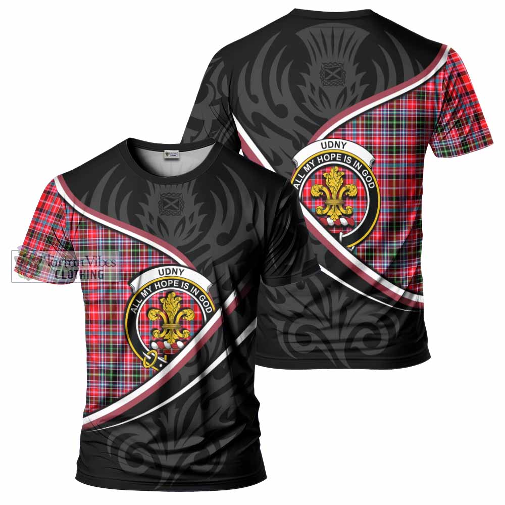 Udny Tartan Family Crest T-shirt Celtic Scottish Thistle Floral - Tartan Vibes Clothing