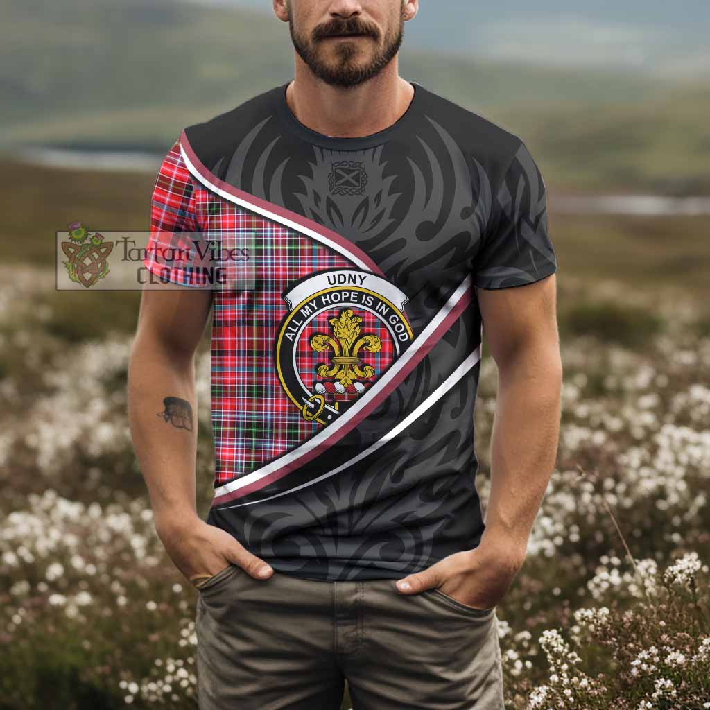 Udny Tartan Family Crest T-shirt Celtic Scottish Thistle Floral - Tartan Vibes Clothing