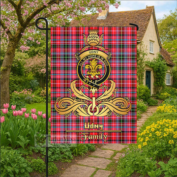 Udny Tartan Garden Flag with Highland Thistle Cherish Family Crest Style