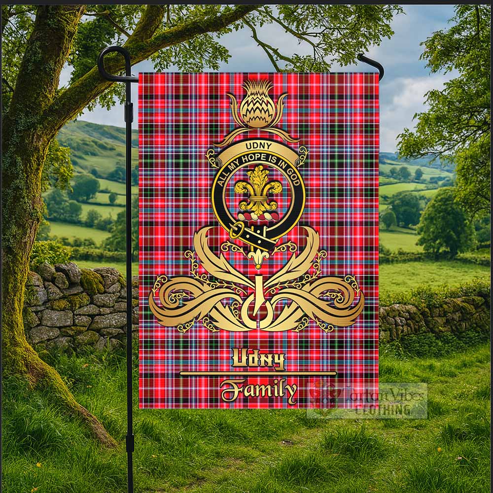 Udny Tartan Garden Flag with Highland Thistle Cherish Family Crest Style - Tartan Vibes Clothing