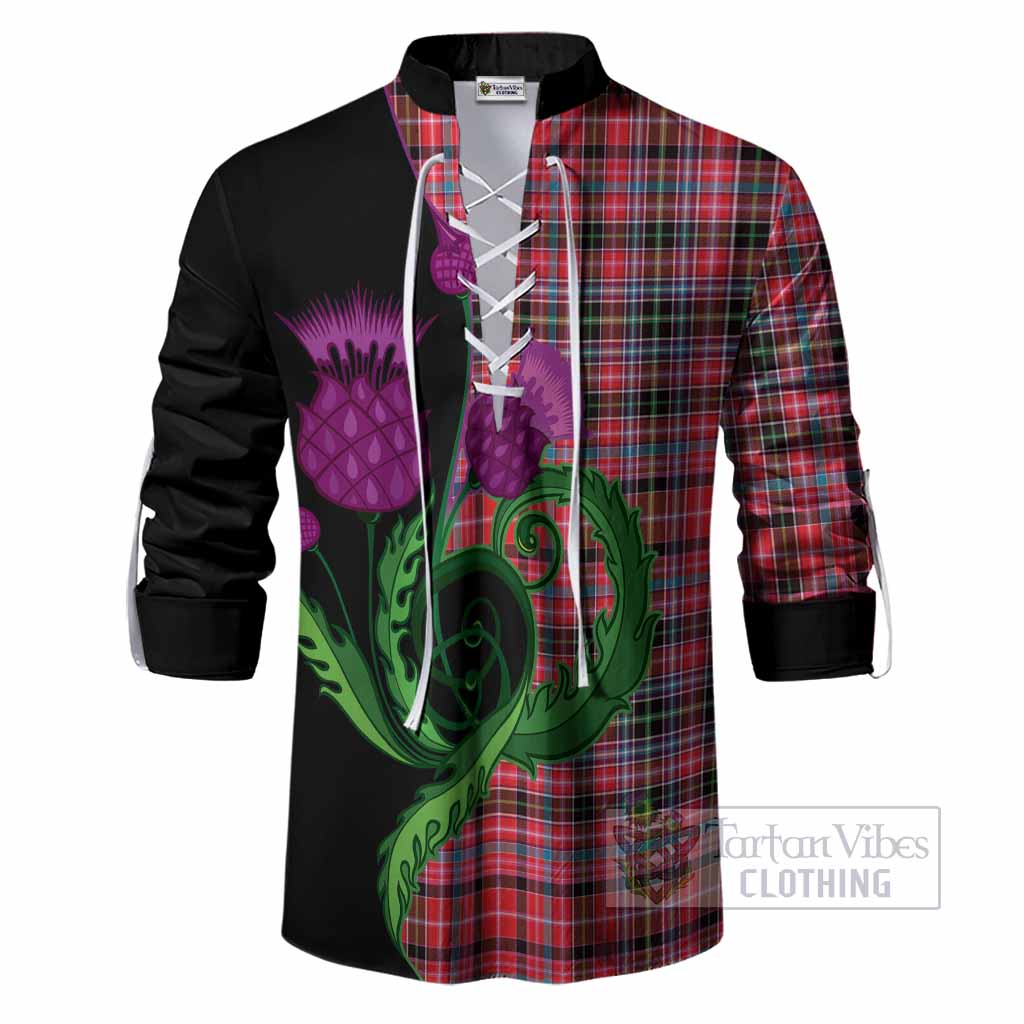 Udny Tartan Ghillie Shirt Traditional Scottish Thistle