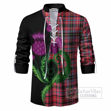 Udny Tartan Ghillie Shirt Traditional Scottish Thistle