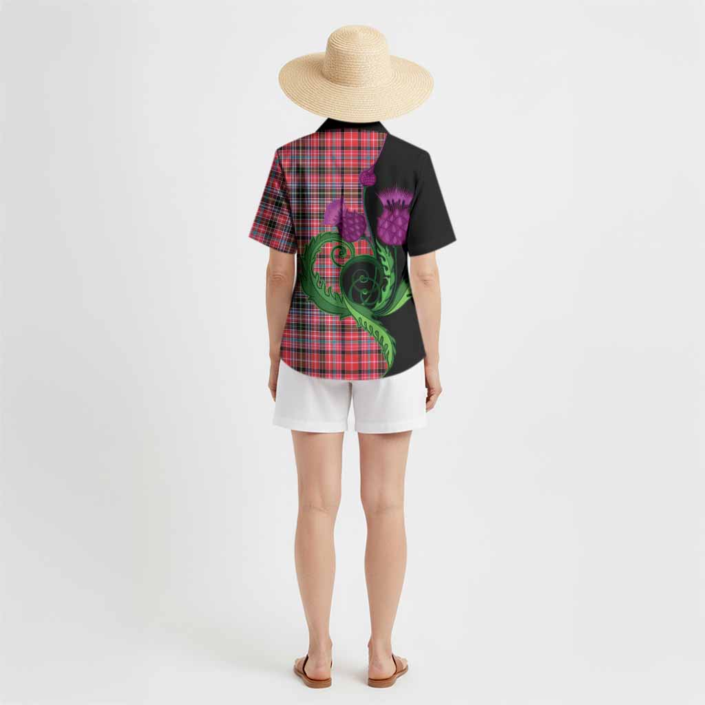 Udny Tartan Hawaiian Shirt Traditional Scottish Thistle