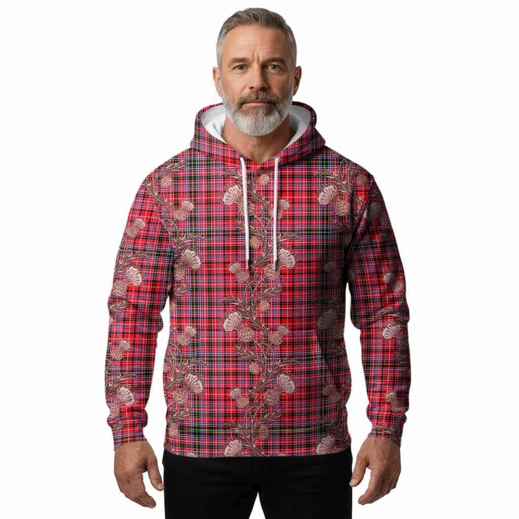Udny Tartan Hoodie Seamless Scottish Thistle Flowers
