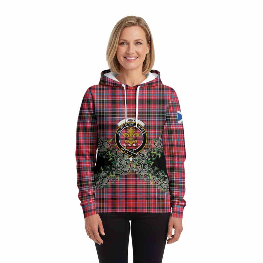 Udny Tartan Hoodie Thistle Scottish Spirit
