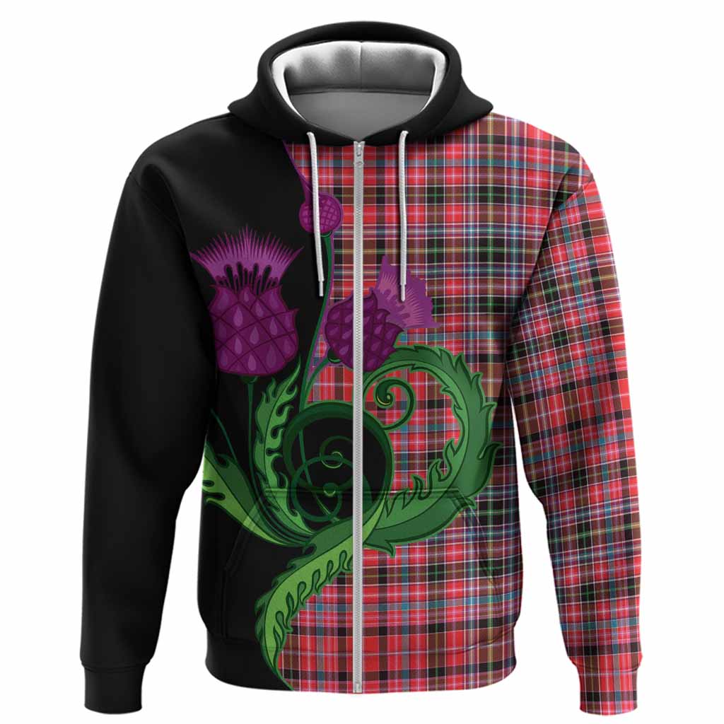 Udny Tartan Hoodie Traditional Scottish Thistle
