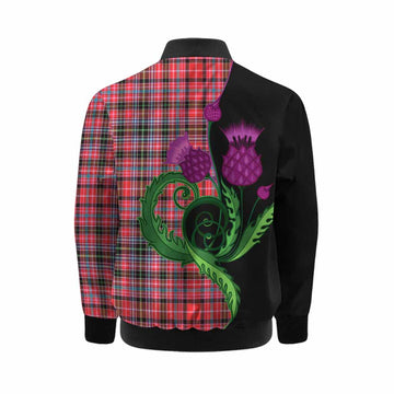 Udny Tartan Kid Bomber Jacket Traditional Scottish Thistle