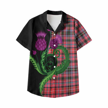 Udny Tartan Kid Hawaiian Shirt Traditional Scottish Thistle