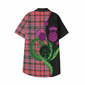 Udny Tartan Kid Hawaiian Shirt Traditional Scottish Thistle