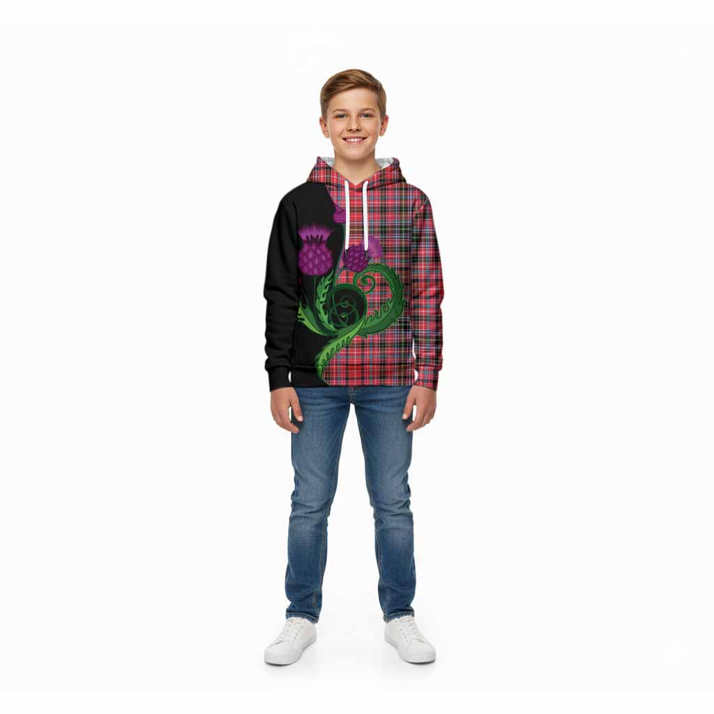 Udny Tartan Kid Hoodie Traditional Scottish Thistle