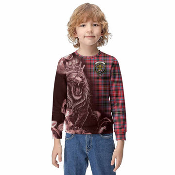 Udny Tartan Kid Knitted Sweatshirt Roaring Lion Heritage
