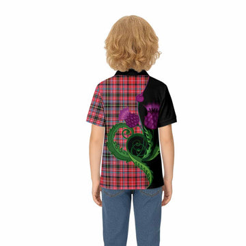 Udny Tartan Kid Polo Shirt Traditional Scottish Thistle