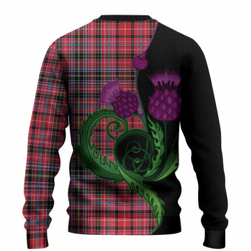 Udny Tartan Knitted Sweater Traditional Scottish Thistle