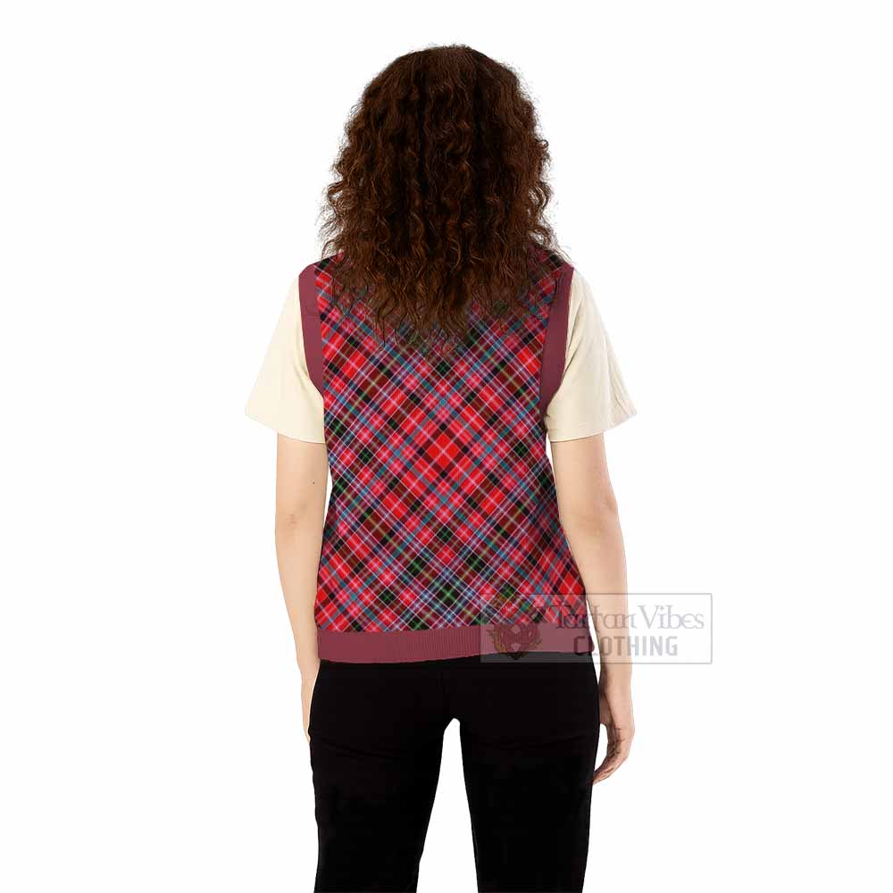 Udny Tartan  Knitted V-Neck Vest Cross Style