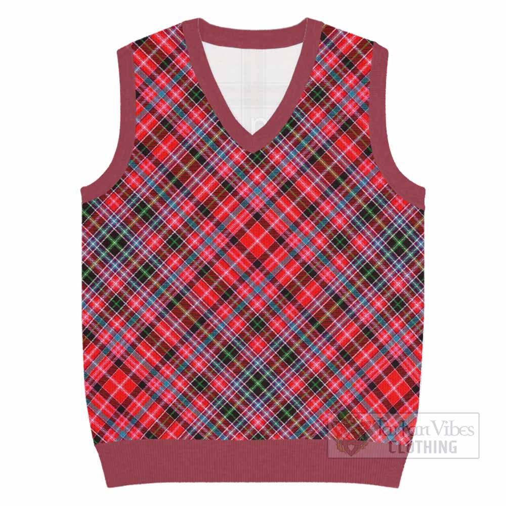 Udny Tartan  Knitted V-Neck Vest Cross Style