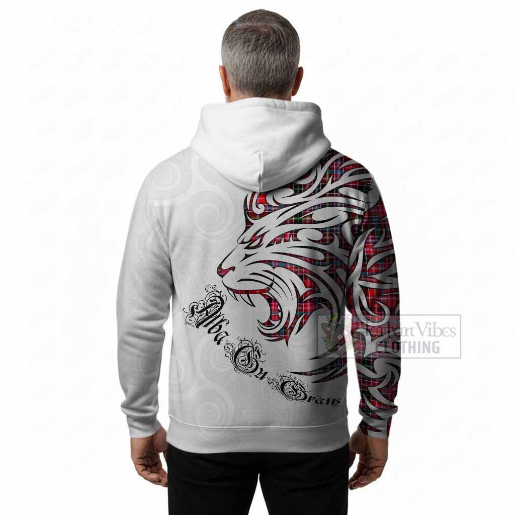Udny Tartan Lion Roar Hoodie Alba Gu Brath with Celtic Motifs