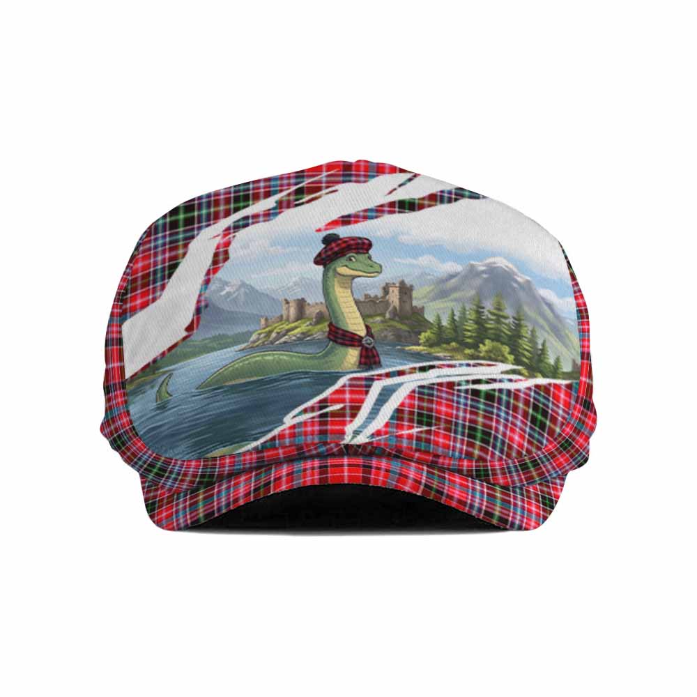 Udny Tartan Loch Ness Monster Scottish Heritage Art Flat Cap, Jeff Cap