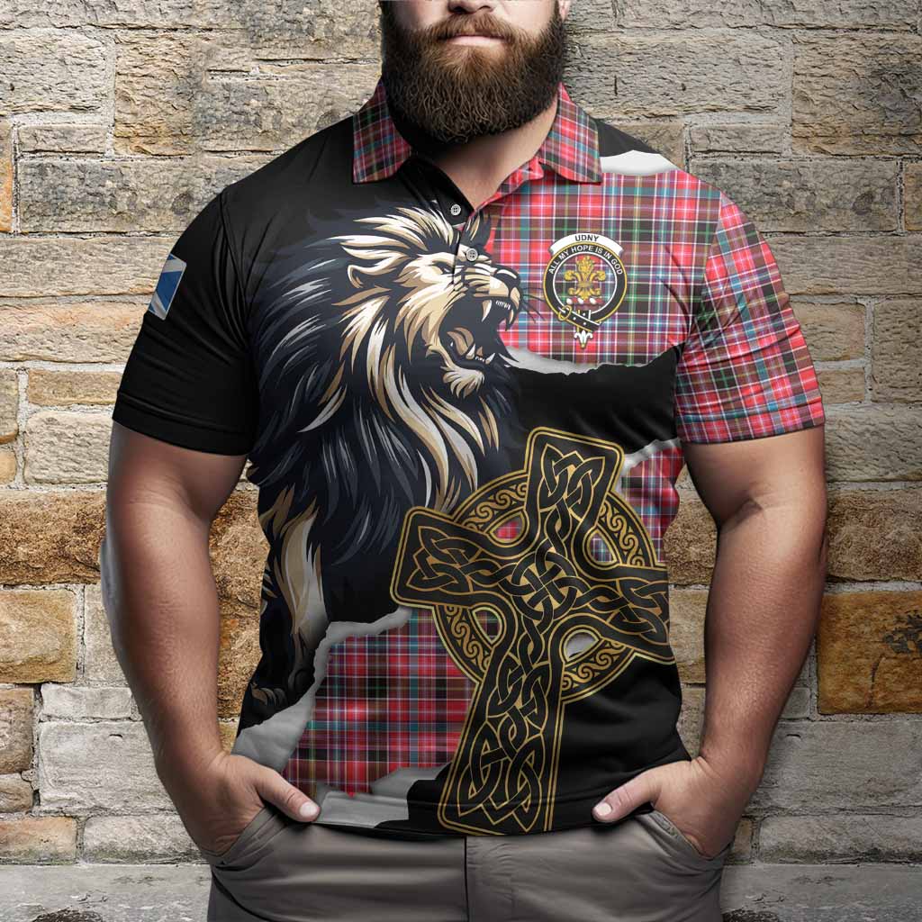 Udny Tartan Scottish Polo Shirt Lion Celtic Heritage
