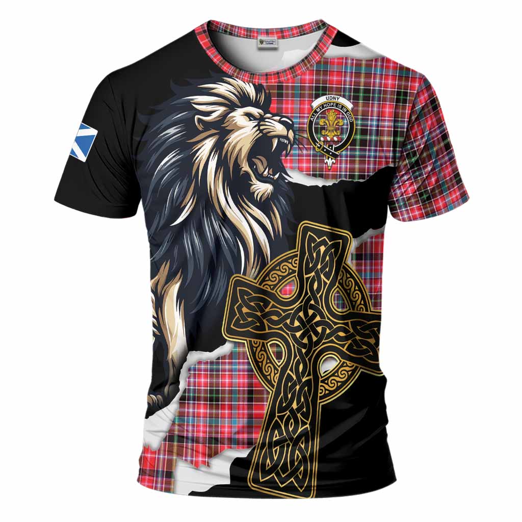 Udny Tartan Scottish T-Shirt Lion Celtic Heritage