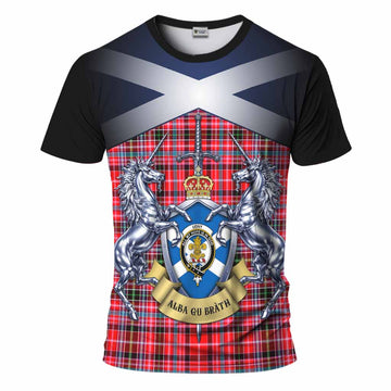 Udny Tartan T-Shirt Alba Gu Brath Unicorn Crest