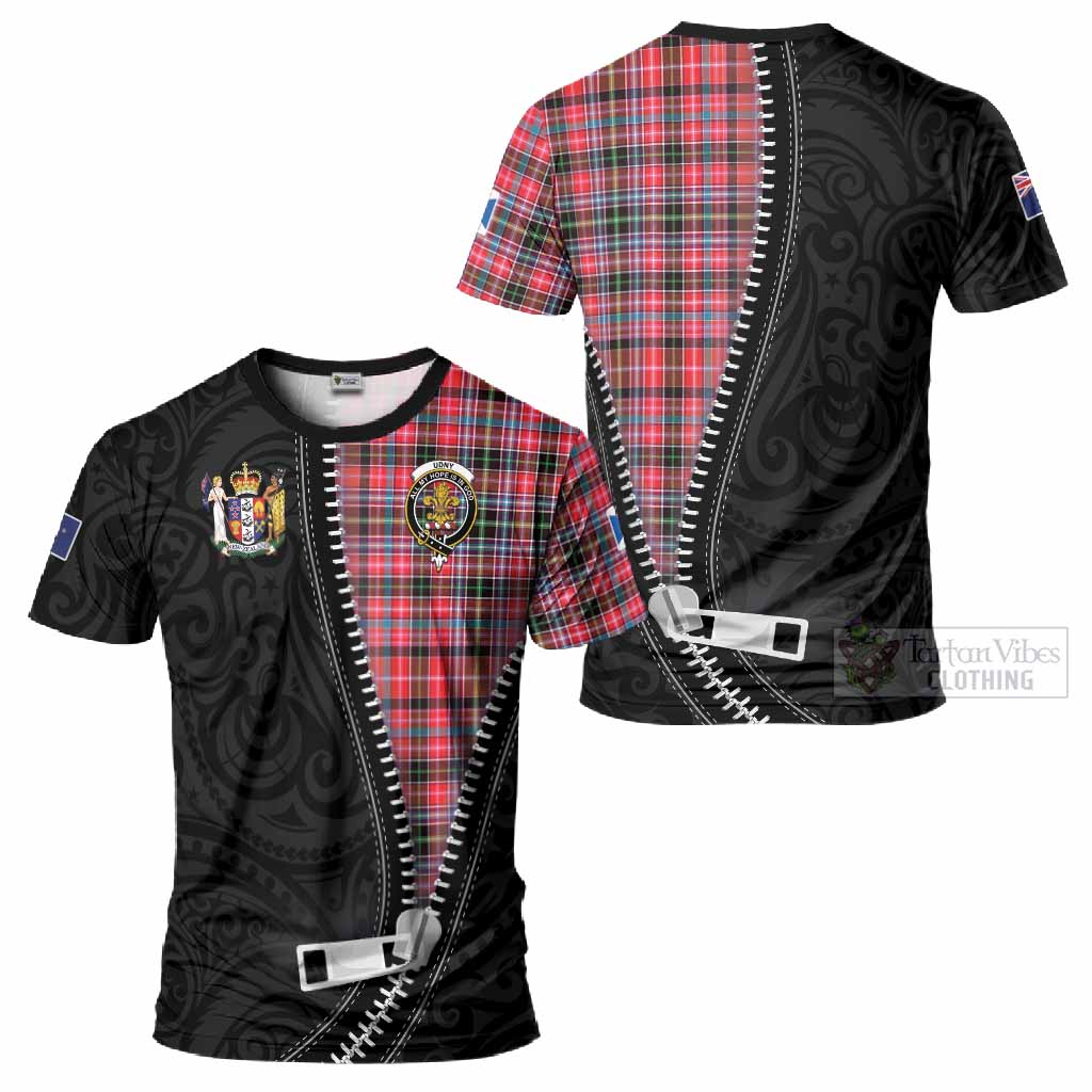 Udny Tartan T-Shirt New Zealand Pattern Unique Zipper Stylized