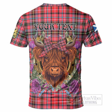 Udny Tartan T-Shirt Scottish Thistle Heilan Coo