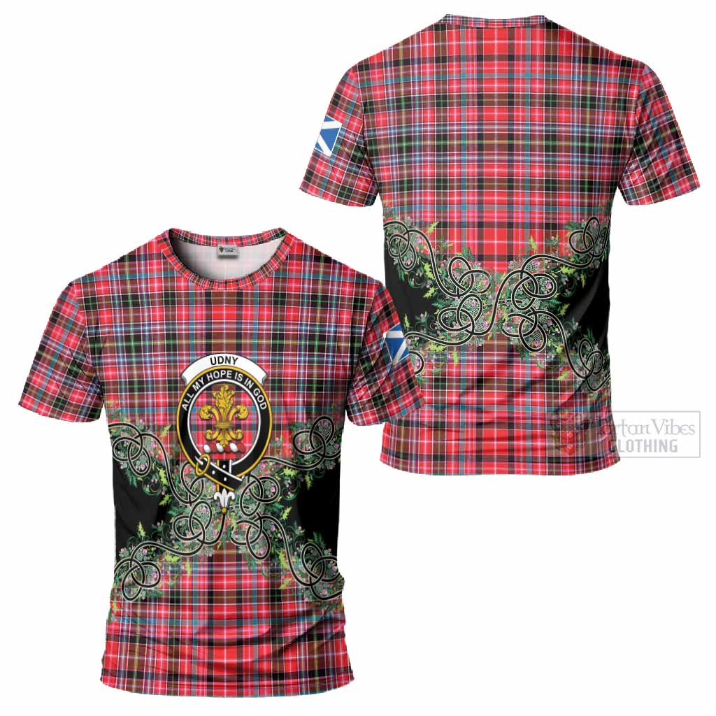 Udny Tartan T-Shirt Thistle Scottish Spirit
