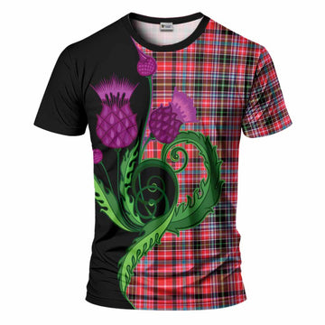 Udny Tartan T-Shirt Traditional Scottish Thistle