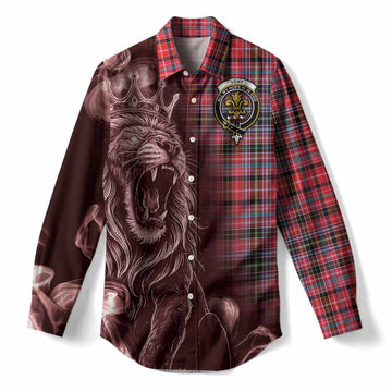 Udny Tartan Women Casual Shirt Roaring Lion Heritage